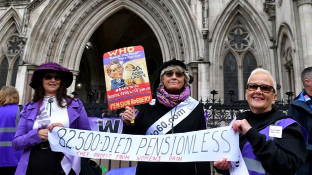 Protestors outside court