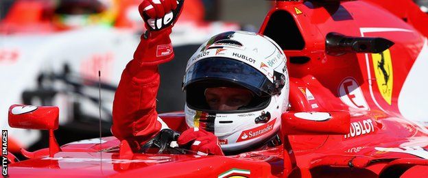 Sebastian Vettel celebrates winning the Hungarian Grand Prix- one of his three race victories this season