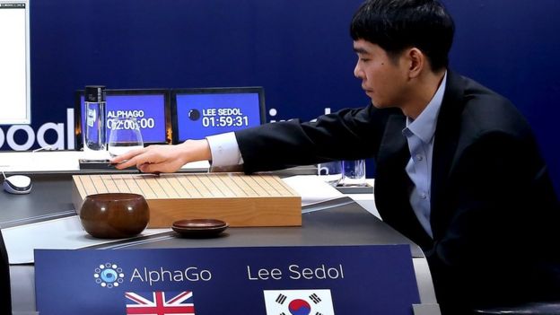 Lee Sedol enfrentándose a la computadora AlphaGo