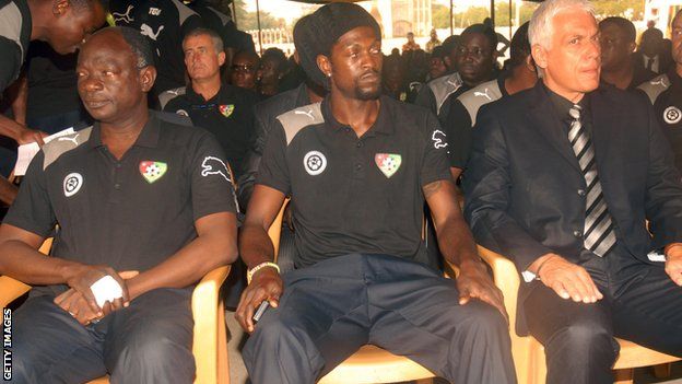 Adebayor and his Togo team-mates arrived back in Togo's capital, Lome on 11 January