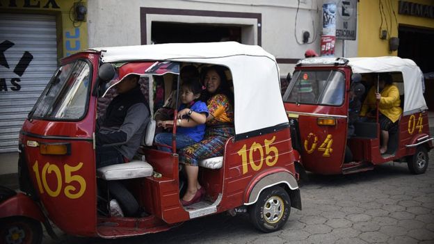 Mototaxis en Chichicastenango