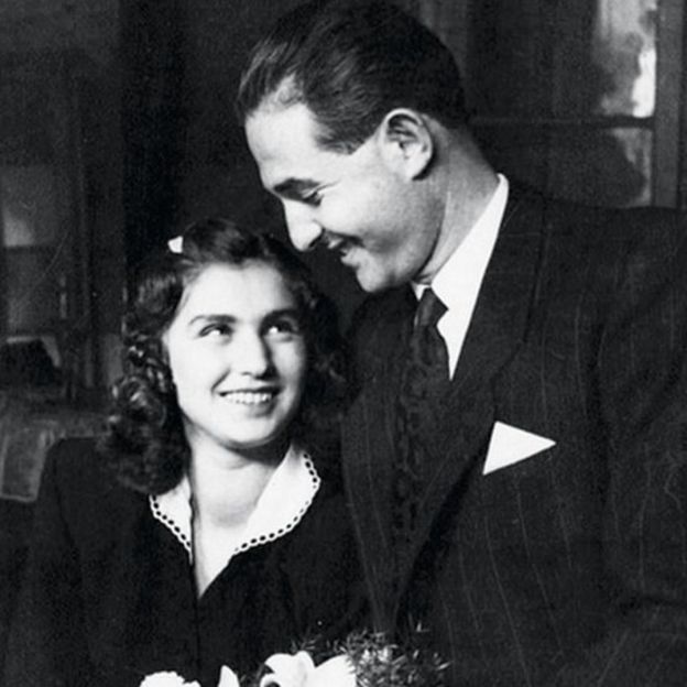 Edith no dia do seu casamento, em 1946
