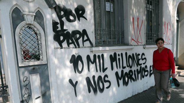 Grafiti contra el papa