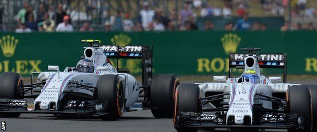Felipe Massa and Valtteri Bottas at the British Grand Prix