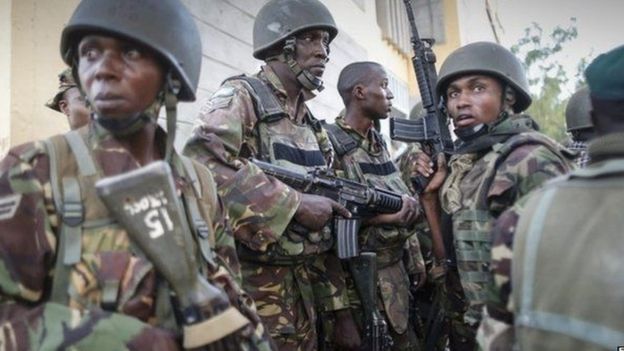 Wanajeshi wa Kenya wakipiga doria