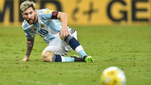 Lionel Messi en una acción del partido en Belo Horizonte