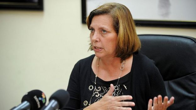 Josefina Vidal, directora general para Estados Unidos del gobierno cubano, en una rueda de prensa en octubre.