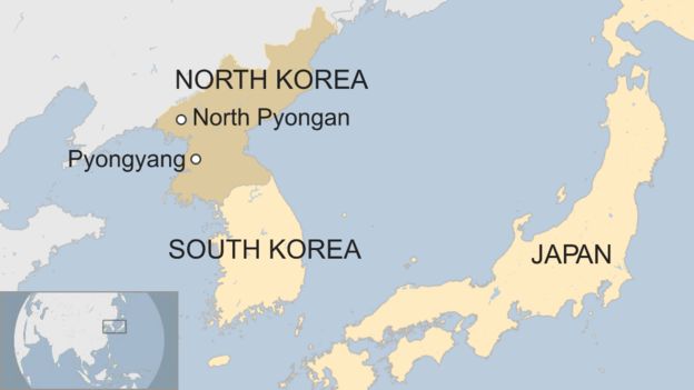 Map showing North Pyongan in North Korea