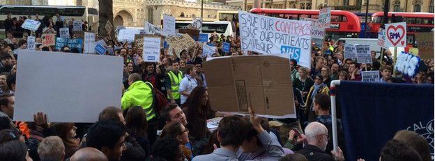 Junior doctors protest in Westminster