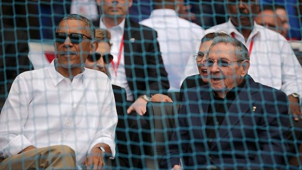 Barack Obama y Raúl Castro