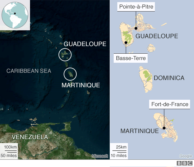 Mapa de las Antillas