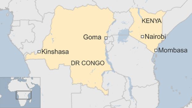 DRC Kenya map
