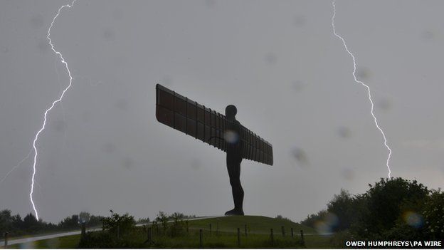 Thunderstorm over the Angel of the North