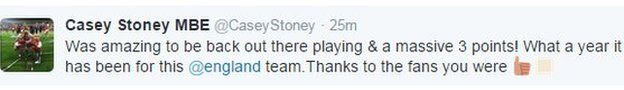 Casey Stoney tweet