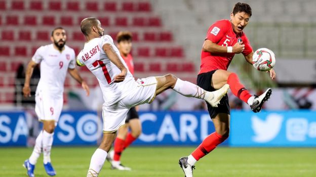 المنتخب الكوري الجنوبي واجه صعوبة في مباراته مع البحرين