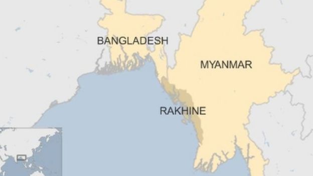 Ramani ya Myanmar na Bangladesh