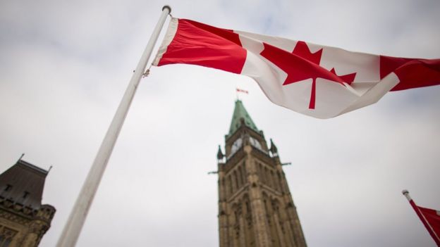 Una bandera de Canadá