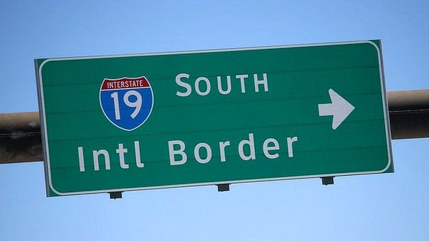 US border sign