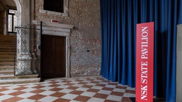 The NSK has its own pavilion at the Venice Biennale, as if it were any other country - they issue passports in an office in the Palazzo Ca'Tron