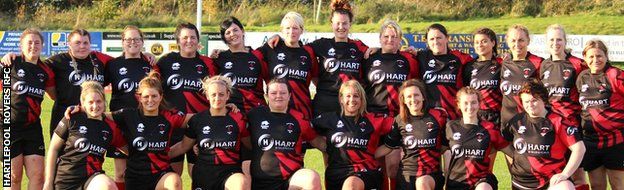 Alex Muller-Nicholson (front row, second from right) with her Hartlepool Rovers RFC team-mates