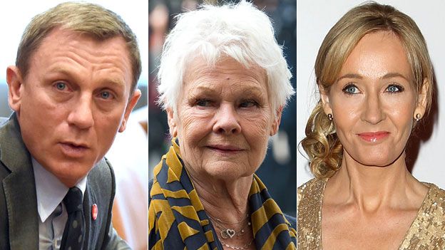 Daniel Craig, Dame Judi Dench and JK Rowling