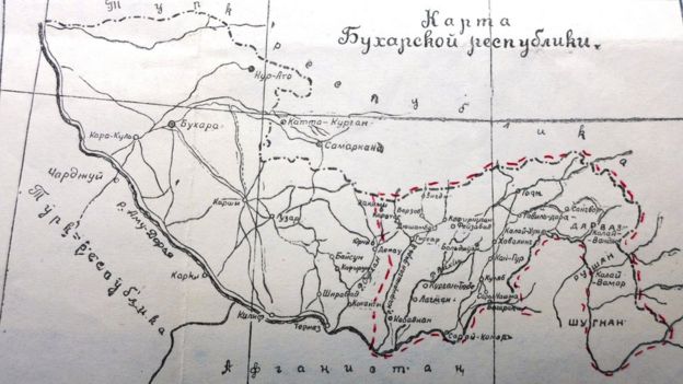 Карта Бухарской республики, 1922 год