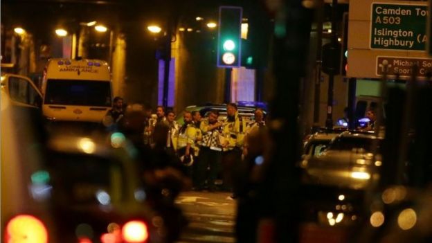 Paramedics near the scene of Finsbury Park Mosque