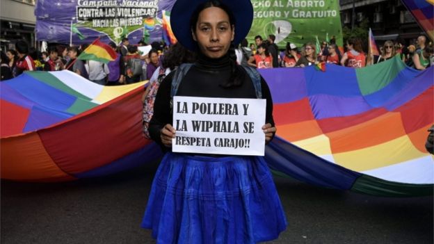 Protesta feminista en Bolivia