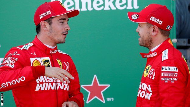 Charles Leclerc and Sebastian Vettel