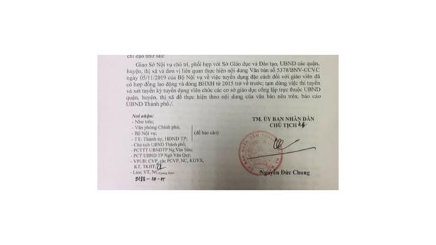 Một công văn của lãnh đạo UBND thành phố Hà Nội có liên quan