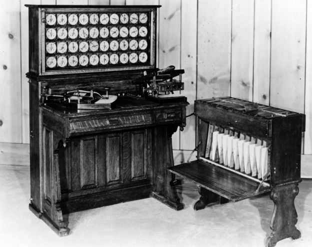 El tabulador y clasificador de Herman Hollerith, utilizado para procesar el censo de Estados Unidos de 1890.