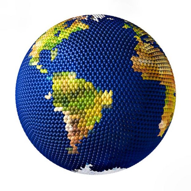 Una ilustración del planeta que muestra África y América del Sur