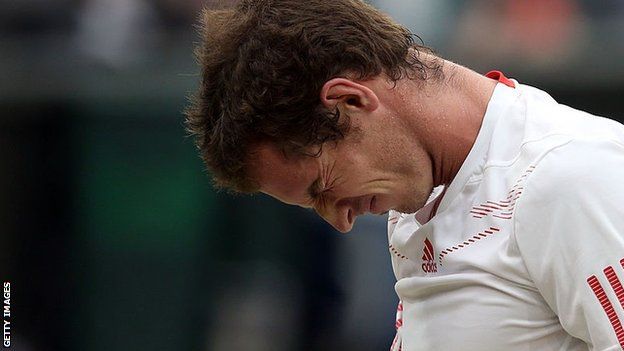 An emotional Andy Murray after his 2012 Wimbledon defeat
