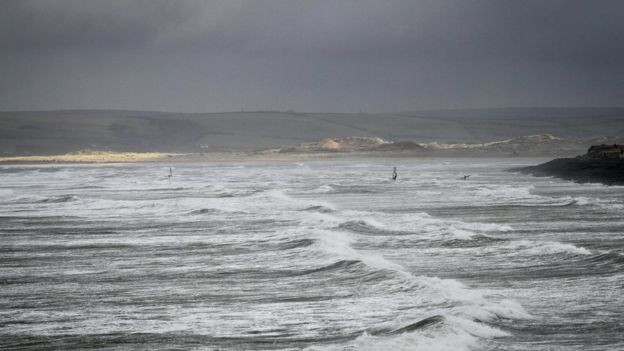 Windsurfers in Devon