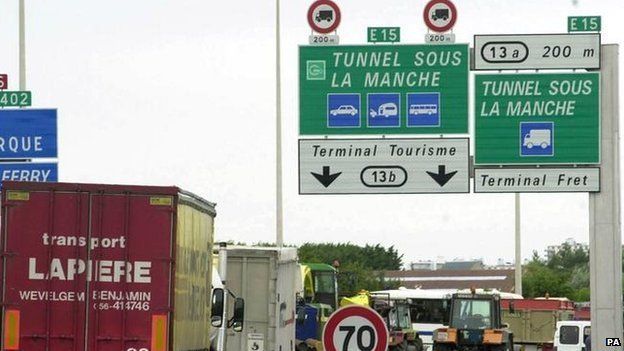Signs at Channel Tunnel