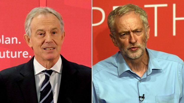 Tony Blair and Jeremy Corbyn