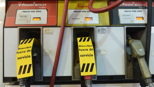 Estación de gasolina en Argentina