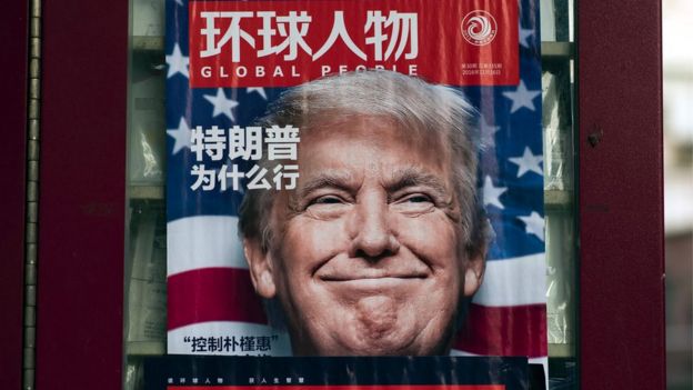Revista chinesa estampa rosto de Donald Trump
