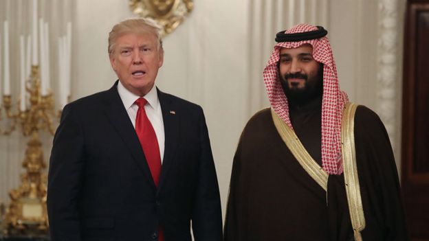 Donald Trump y el príncipe de Arabia Saudita Mohammad bin Salman
