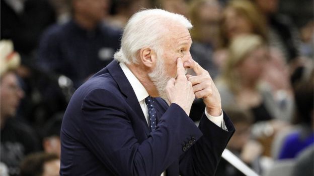 Gregg Popovich, en un partido con los Spurs.