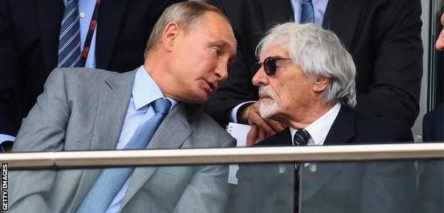 Vladimir Putin and Bernie Ecclestone