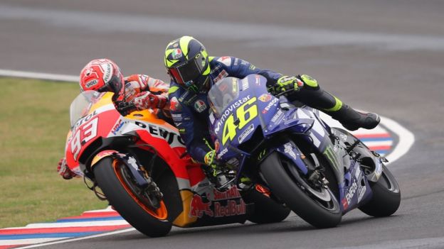 Marc Márquez y Valentino Rossi