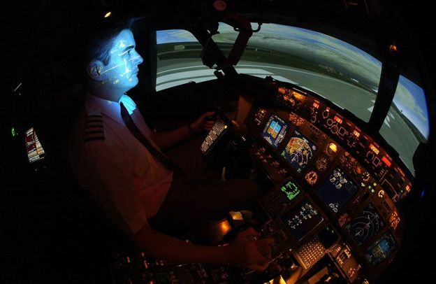 Un piloto en un avión