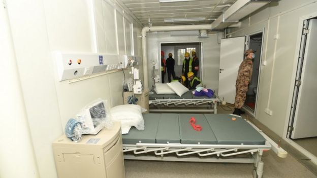 Military medical staff inspect rooms at new hospital - 2 February
