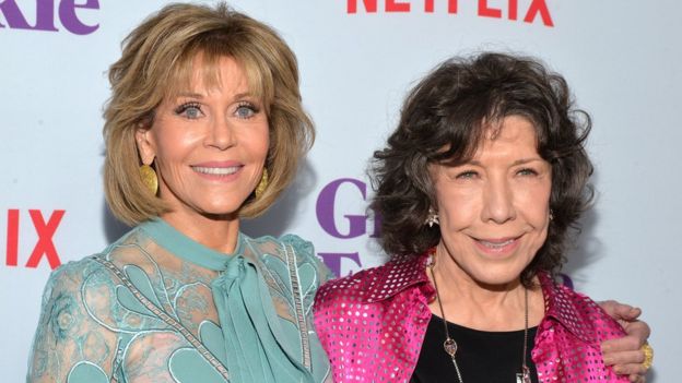 Left to right: Jane Fonda and Lily Tomlin