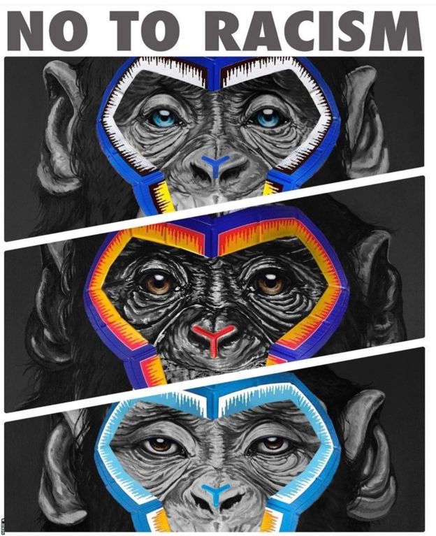 Macaco da campanha da Série A 'Não ao Racismo'