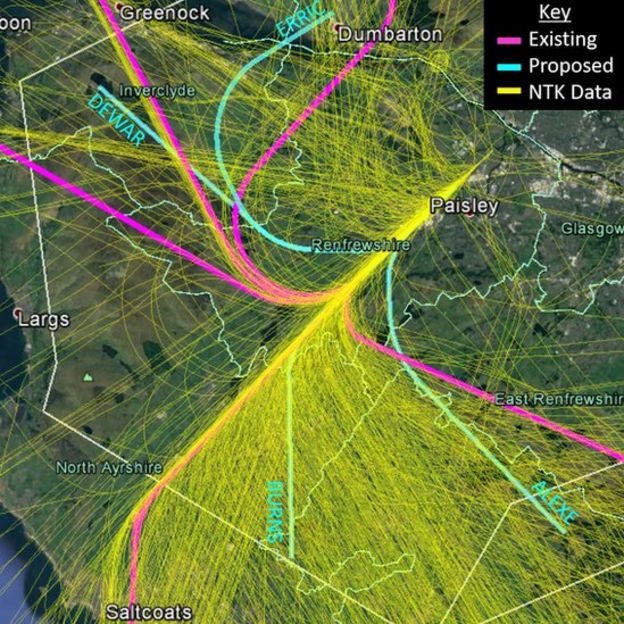 Current flight paths from west runway