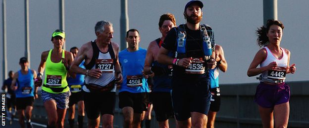 Long distance marathon runners