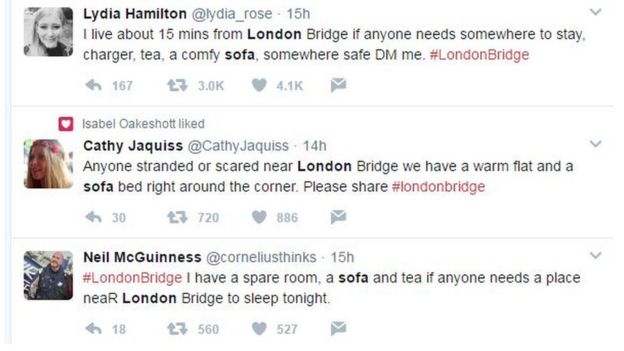 Tuits de ofertas de alojamiento cerca del Puente de Londres.
