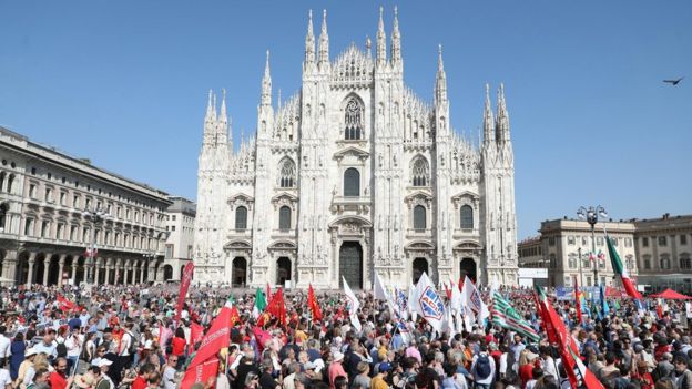 Manifestação da Liberação da Itália em Milão em 2018